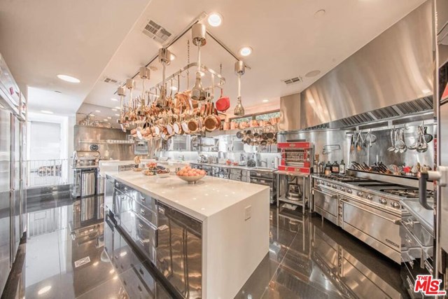 Kitchen in a $115,000,000 Malibu home for sale