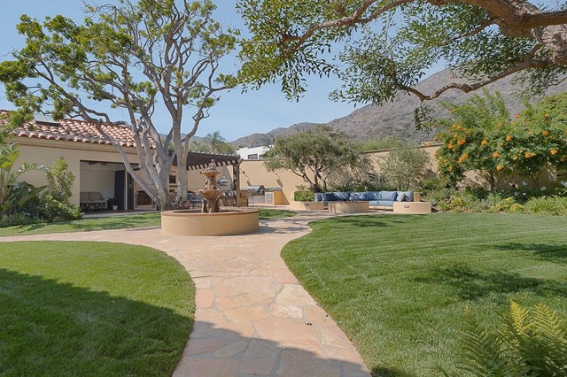 Backyard in a $85,000 per month Malibu home for rent