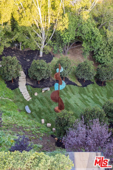 Backyard in a $46,500,000 Beverly Hills home for sale