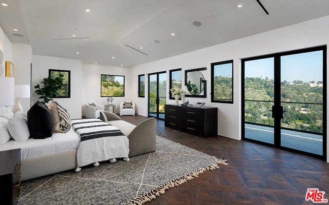 Bedroom in a $78,000,000 Los Angeles home for sale