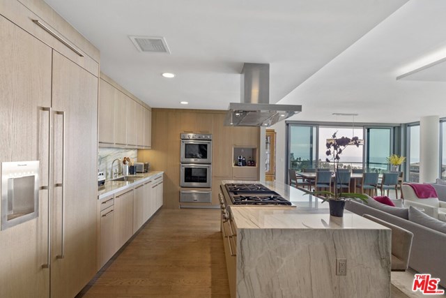 Kitchen in a $15,900,000 Santa Monica home for sale