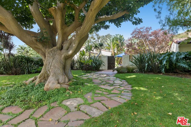 Backyard in a $9,995,000 Malibu home for sale