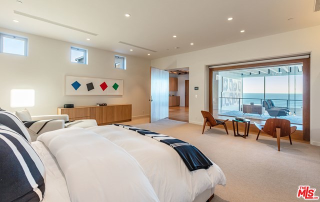 Bedroom in a $49,500,000 Malibu home for sale
