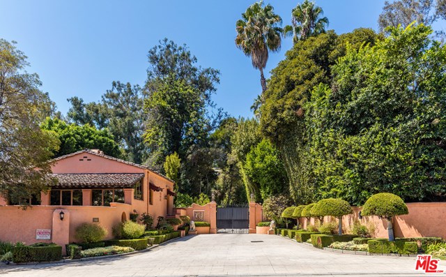 Backyard in a $89,750,000 Beverly Hills home for sale