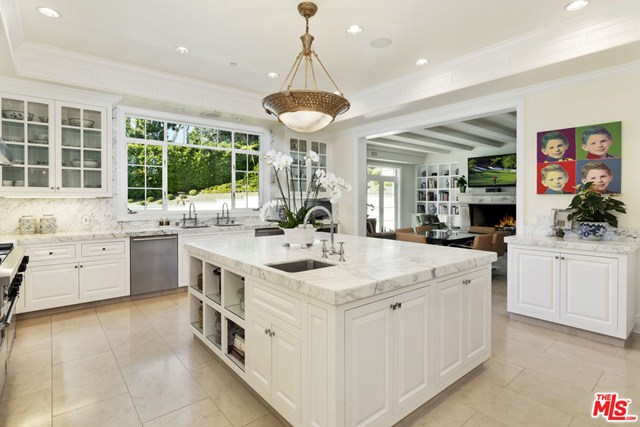 Kitchen in a $59,500,000 Los Angeles home for sale