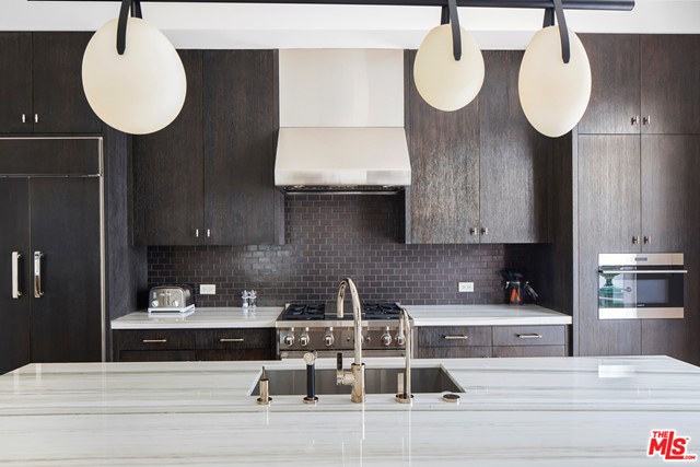 Kitchen in a $85,000,000 Beverly Hills home for sale