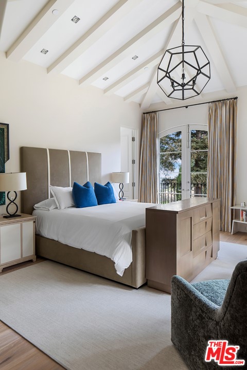 Bedroom in a $85,000,000 Beverly Hills home for sale