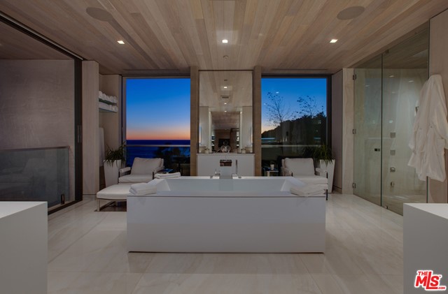 Bathroom in a $49,995,000 Malibu home for sale
